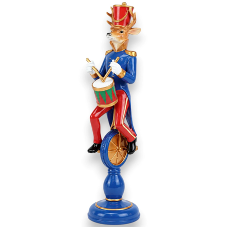 Statuina Renna con Tamburo - 10,5x12x41,5 cm