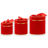Set 3 Scatole Rosse - Rotonda - 16/20/25 Cm