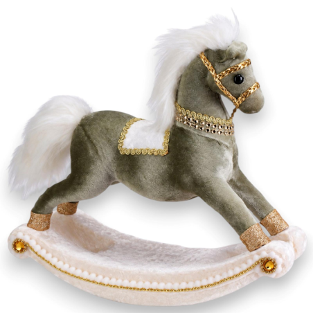 Cavalluccio a Dondolo Natalizio - 30x10x26 Cm