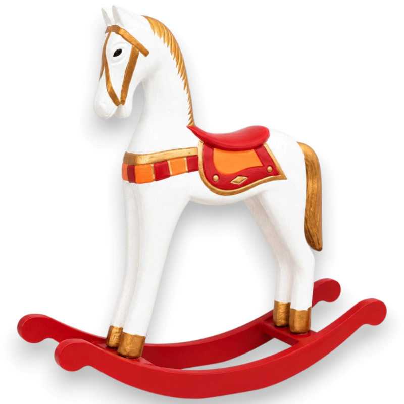 Cavalluccio a Dondolo in Legno - 33x6,5x32 Cm