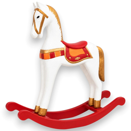 Cavalluccio a Dondolo in Legno - 33x6,5x32 Cm