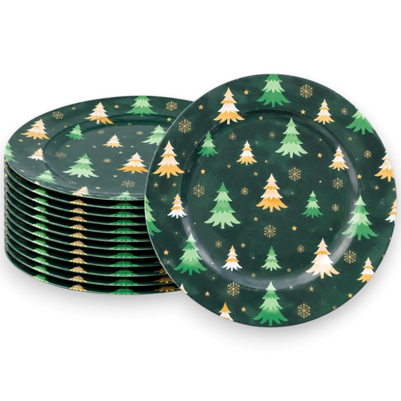 Set 12 Sottopiatti - Albero/Verde - 33 Cm