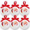 Set 6 Palline Babbo Natale in Polistirolo - 7,5 Cm