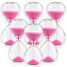 Clessidre in Vetro con Sabbia Rosa – Set da 6 Pezzi, 1 Minuto, Bomboni