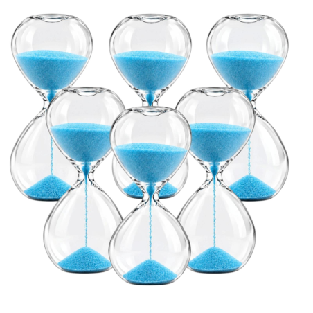 Set di 6 Clessidre Mignon Celeste - H. 6 cm - 1 Minuto 