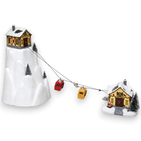 Funivia del Villaggio  - Luci, Suoni e Movimento - 22,5x19,5x19 Cm