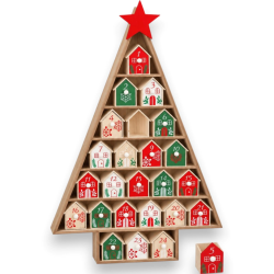 Calendario dell'Avvento ad Albero di Natale - 38,5x6x61 Cm