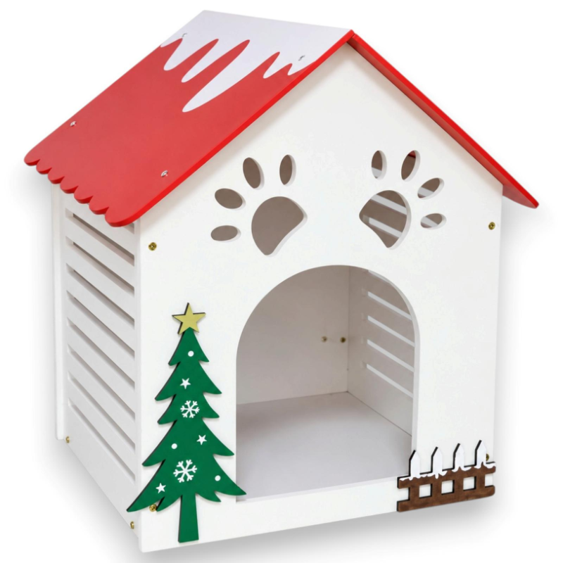 Cuccia Natalizia per Animali Domestici - 42,5x39,5x48 Cm