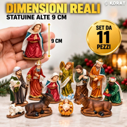Set Natività Lusso 11 Pezzi - 9 cm