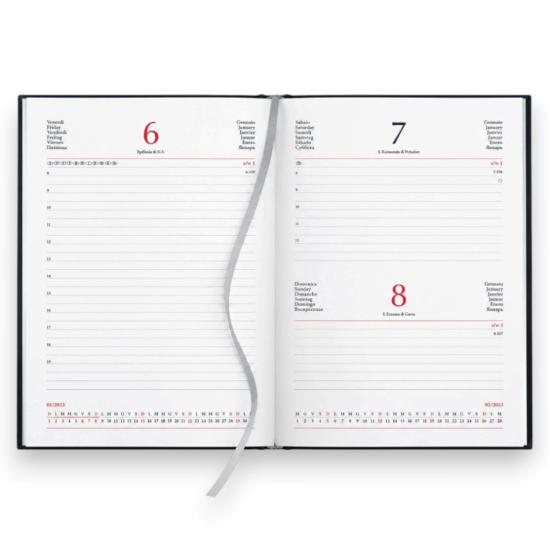 Ricambio Agenda Giornaliera 2027 KORAT – Interno 15 × 21 cm - Sabato e