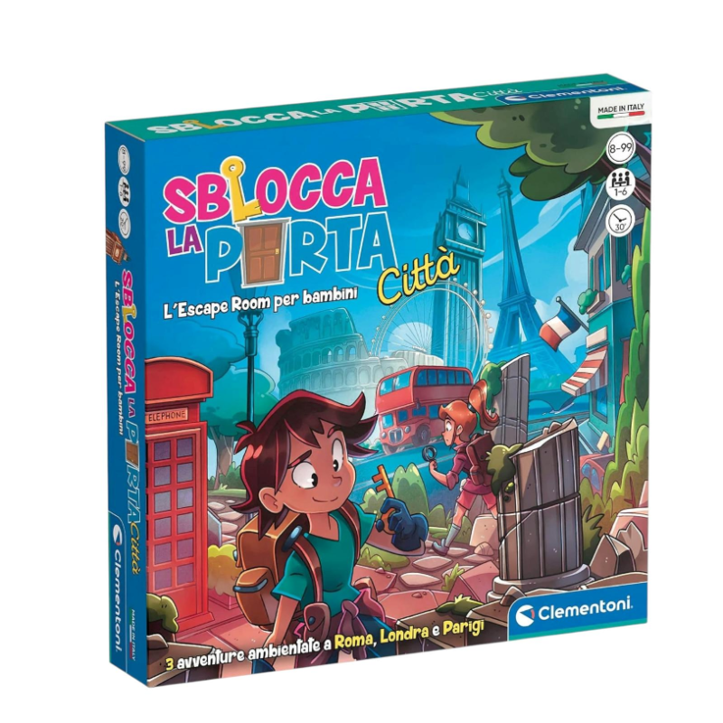Clementoni - SBLOCCA LA PORTA CITTA' -  Escape Room - 37x28x5 cm