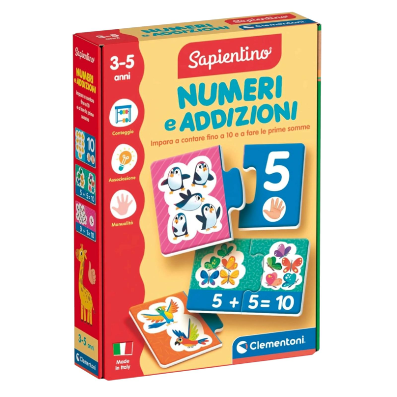 Clementoni Sapientino - Numeri e Addizioni - 18x25x4 cm