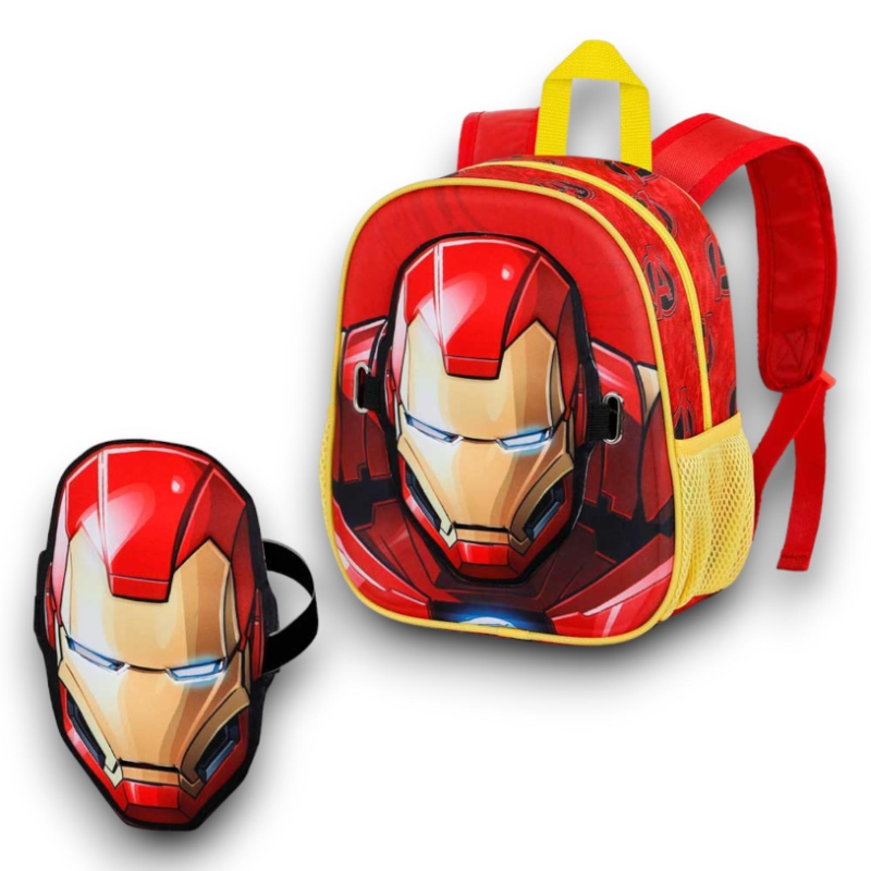 Iron Man - Zainetto Asilo con Maschera - Rosso