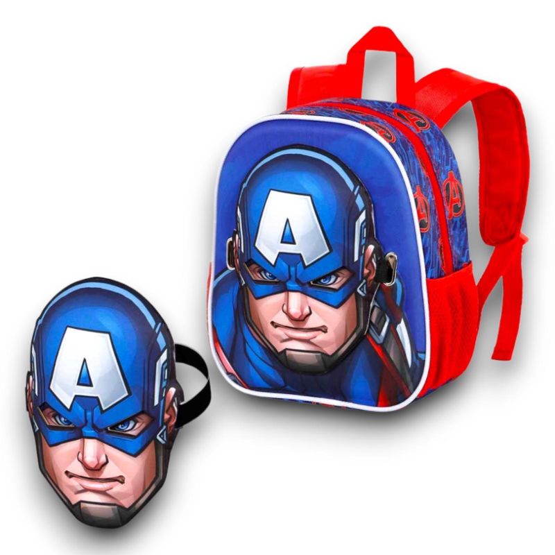 Capitan America - Zaino Asilo con Maschera - Blu