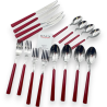 Eme Posaterie Set di 16 Posate Linea Fast Colore Rosso, Acciaio inox, 