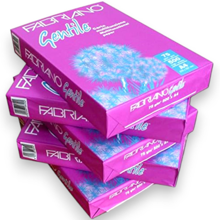 1x Risma carta Gentile Fabriano, A4, 75 g/mq, Bianco, 500 FF