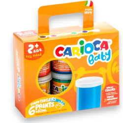 Carioca Baby Finger Paints, Set di Tempere Colorate Lavabili per Bambi