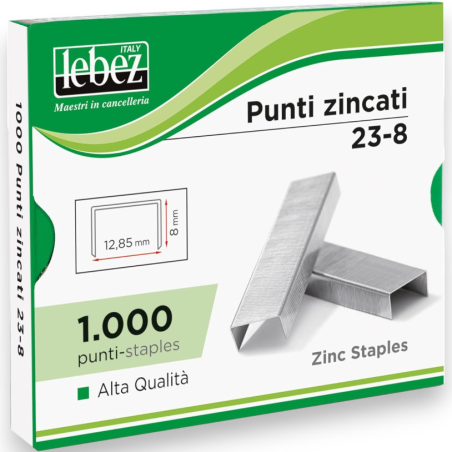 Punti Metallici per cucitrice 23/8 Conf. 1000 punti