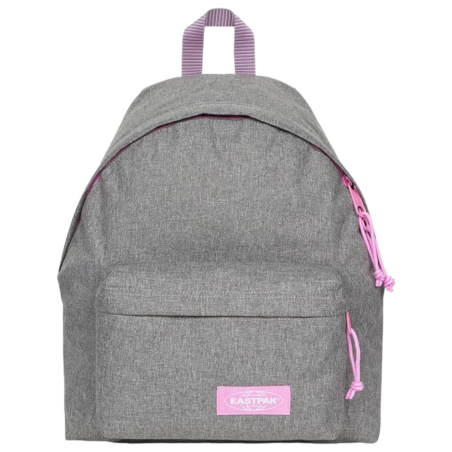 Eastpak - Zaino Padded Pak'r - Grigio con Dettagli Rosa Kontrast Strip