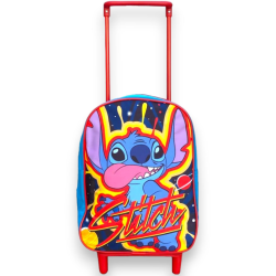 zaino asilo stitch boy con ruote back To School 28x22x10 cm Scuola Blu