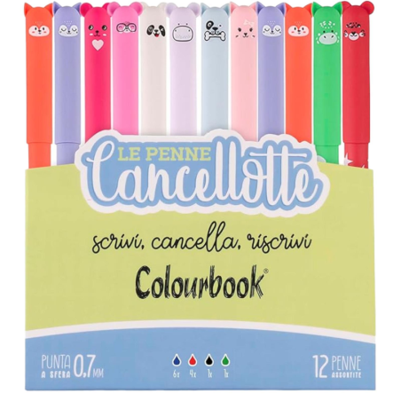 Colourbook Cancellotte - Set 12 Penne Gel Cancellabili Ricaricabili, G