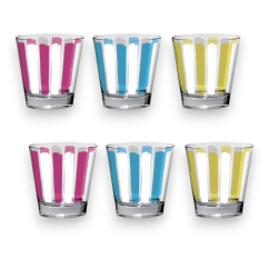 Set 6 Bicchieri in Vetro Everyday Multicolore, capacità 250 ml,Traspar