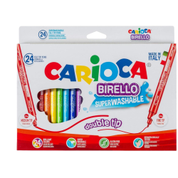 Carioca Pennarelli Birello, 24  Pennarelli Colorati per Bambini, con D