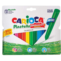 CARIOCA - SET 12 MAXI PLASTELLO TRIANGULAR - 42671