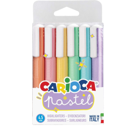 CARIOCA Pastel - Confezione da 6 Evidenziatori Memory Pastello - 43033