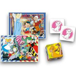 Clementoni Edukit 4 in 1 Disney Classics Set di Giochi 48 Pezzi Puzzle