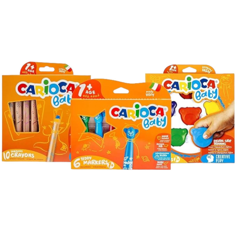 CARIOCA Set Baby 1+ | Set Colori con Pennarelli Super Lavabili, Pastel