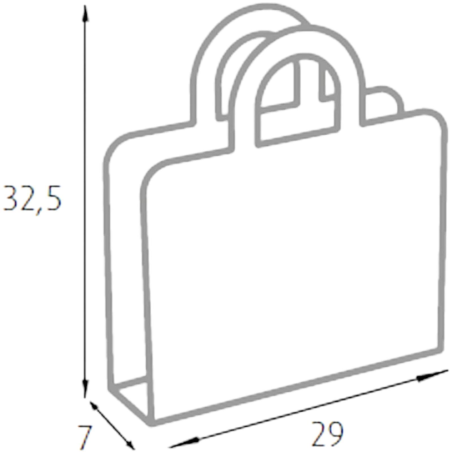 Porta Riviste in Metallo Bianco a Forma di Borsa, Elegante e Moderno, 