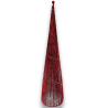 Cono Glitter Natale 80 cm con Luci - Rosso