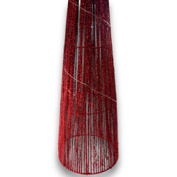 Cono Glitter Natale 80 cm con Luci - Rosso