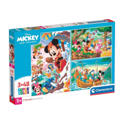 Clementoni - Puzzle Mickey Mouse - 3x48 pezzi