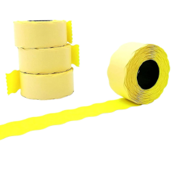 10 Rotoli Etichette per Prezzatrice in Blister 26x12 mm- Giallo Fluo