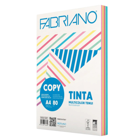 FABRIANO - Carta copy tinta multicolor a4 80gr 250fg mix 5 colori tenu