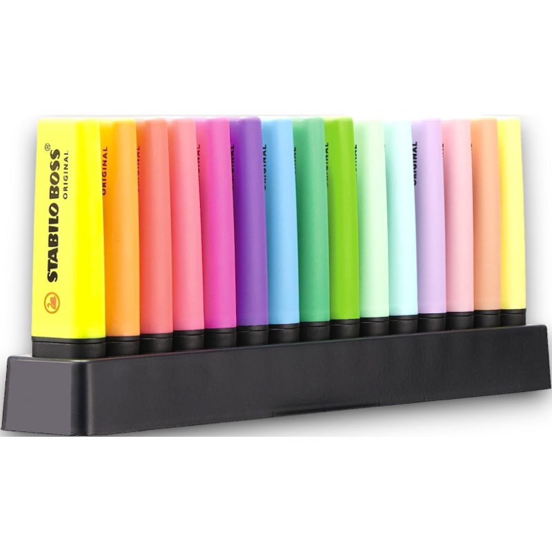 Evidenziatore - STABILO BOSS ORIGINAL Desk-Set - 15 Colori assortiti 9