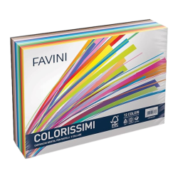 Favini - Conf. 240 Cartoncini Colori Assortiti Colorissimi  200 gr. - 