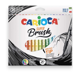 Carioca Pennarelli Super Brush Punta Morbida e Flessibile Colori Assor