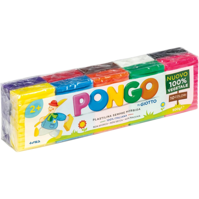 Giotto Pongo - 10 colori assortit - 500 gr 