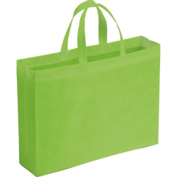 10 BUSTE SHOPPERS IN TNT BORSE SPESA VERDE 42x32 cm con soffietto 