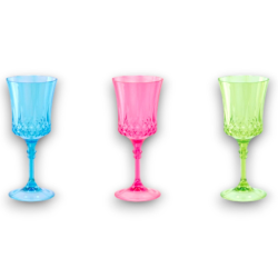 6 Calici Colorati in Plastica 280 ml - Diam. 8 cm/Altezza 19,5 cm