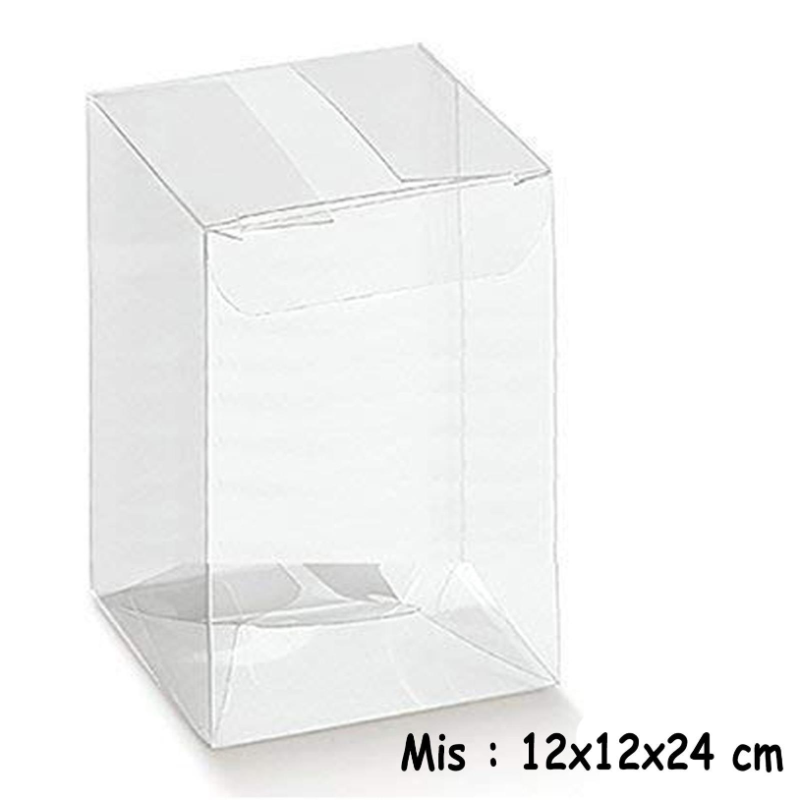 10 Scatoline rettangolari in PVC Trasparente 12x12x24 cm