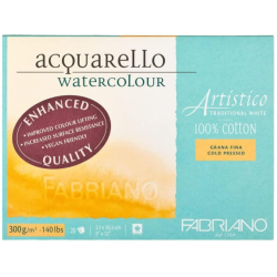 FABRIANO - Blocco carta artistico grana fine 23x30,5cm 300gr 20fg - 19