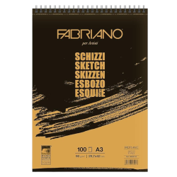 FABRIANO - Schizzi Blocchi Spiralati Microperforati 100 Fogli A3  29,7