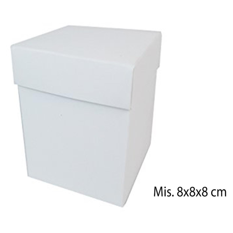 10 Scatole in Cartone con Coperchio Bianco Pieghevole Fai da Te 8x8x8 