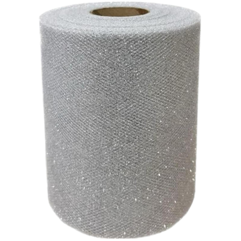 Star - Tulle Glitter - 12.5x100 m - Argento Glitter - 22001-6003