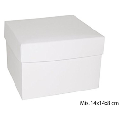 10 Scatole in Cartone con Coperchio Bianco Pieghevole Fai da Te 14x14x