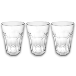 Set 3 Bicchieri in Vetro Trasparente Tumbler 360 ml 